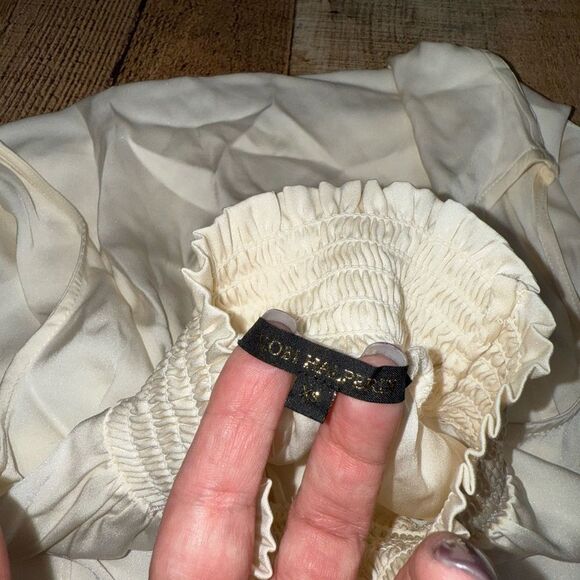 KOBI HALPERIN
Velma Sleeveless Smock-Neck Silk Blouse in cream - Picture 6 of 10